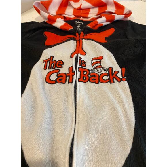 DR. SEUSS The Cat in the Hat Costume Hoodie pajama Size L 11/13 - Picture 1 of 3